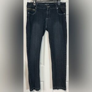 Kamikaze Y2K Stretch Ankle Zip Jeans Juniors 15/16 Dark Wash
